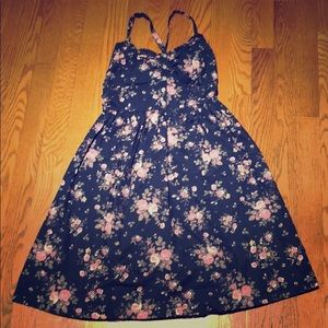 Navy floral summer dress